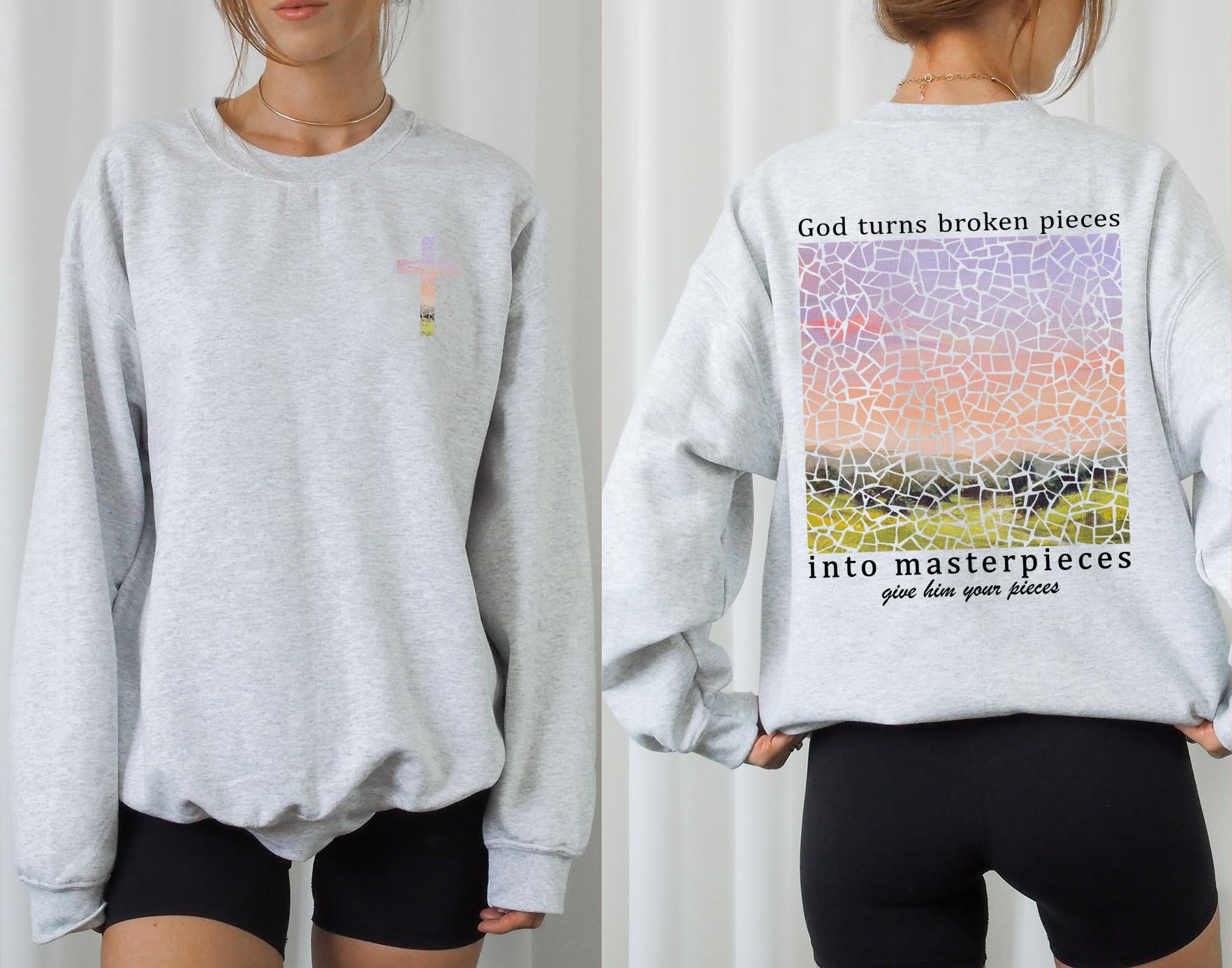 Bible Verse 2 Sided Print Sweatshirt