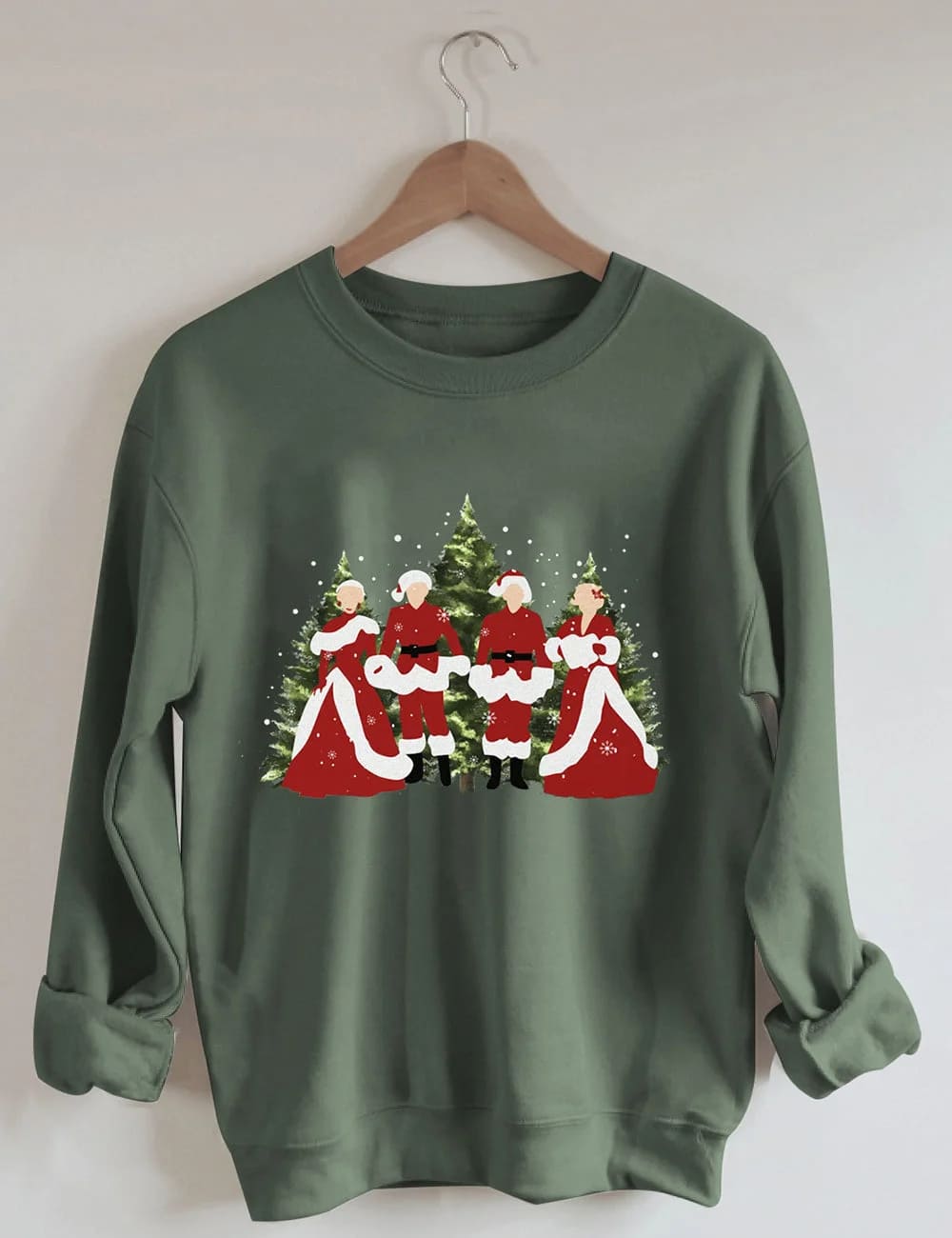 White Christmas Print Casual Sweatshirt
