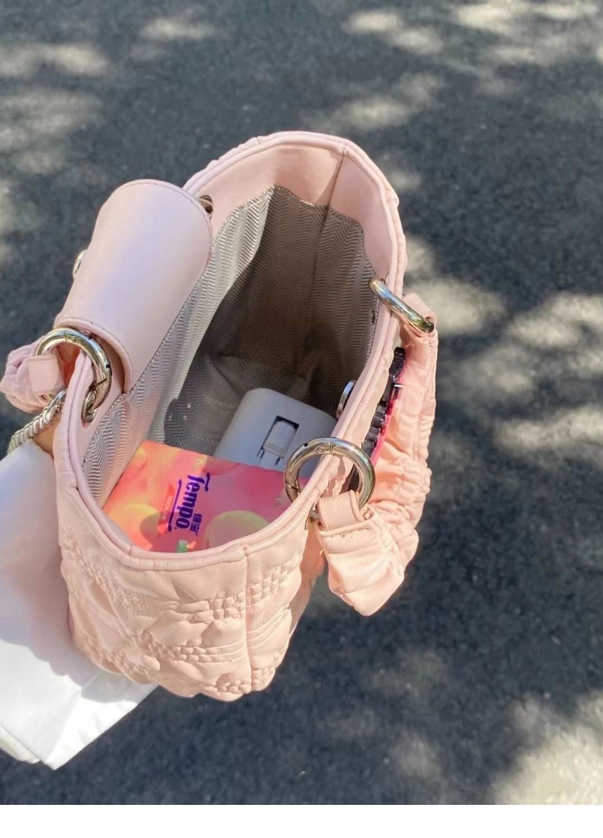 Barbie Pleated Chain Shoulder Handbag