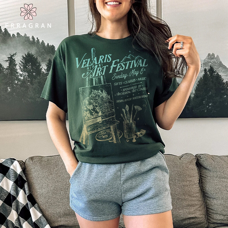 Velaris Art Festival Letter Print T-shirt