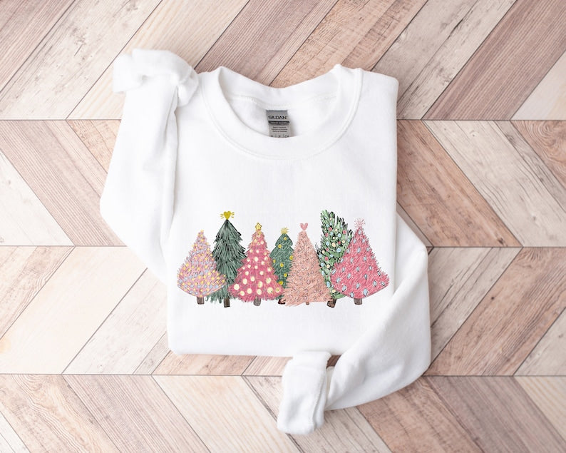 Christmas Trees Crewneck Pullover Sweatshirt