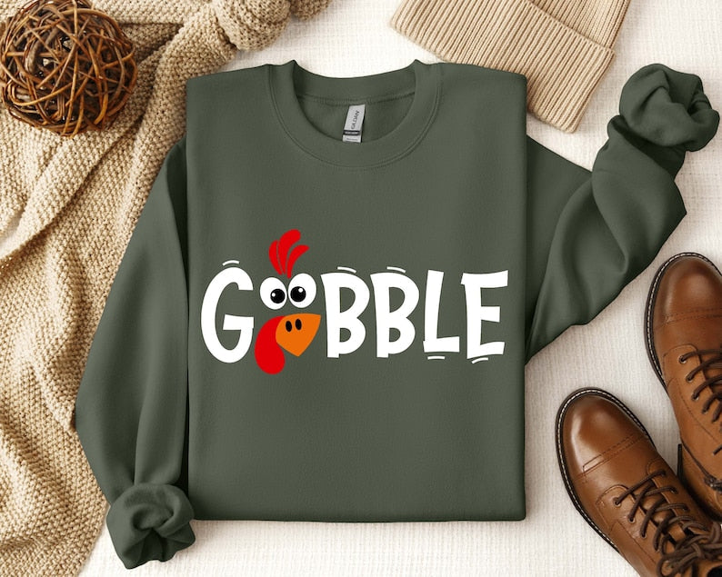 Gobble Turkey Trendy Sweatshirt
